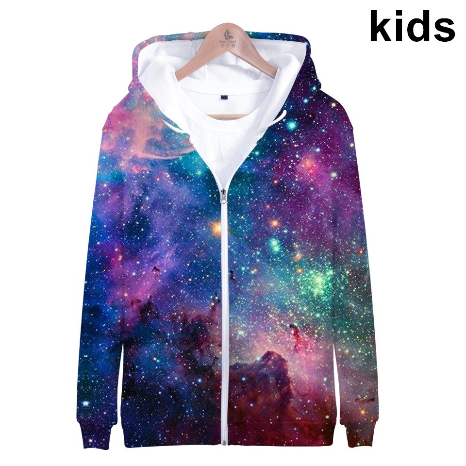 Mens Fashion Zip Up Hoodies - Coat Star Space Galaxy Hooded Hoodies