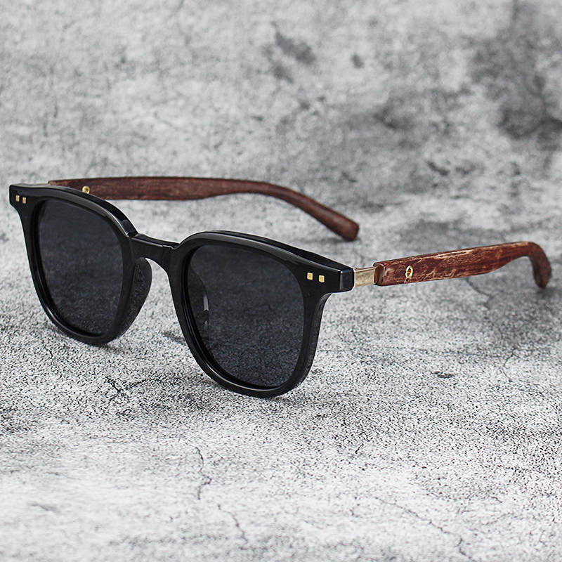 Men'S Fashion Glasses - Trendy Men Vintage Wooden Frame Sunglasses