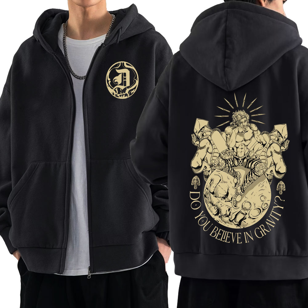 Mens Fashion Zip Up Hoodies - Anime Jojo Bizarre Adventure Zipper Hoodies