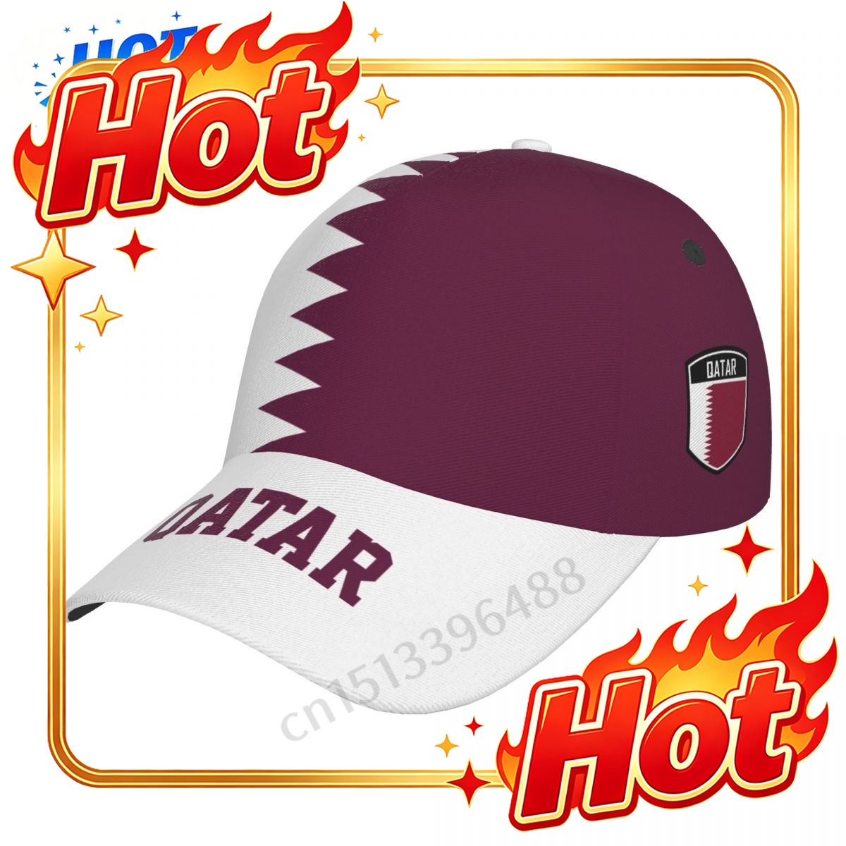 Men'S Fashion Qatar - Custom Hats 2025 Qatar Flag 3D