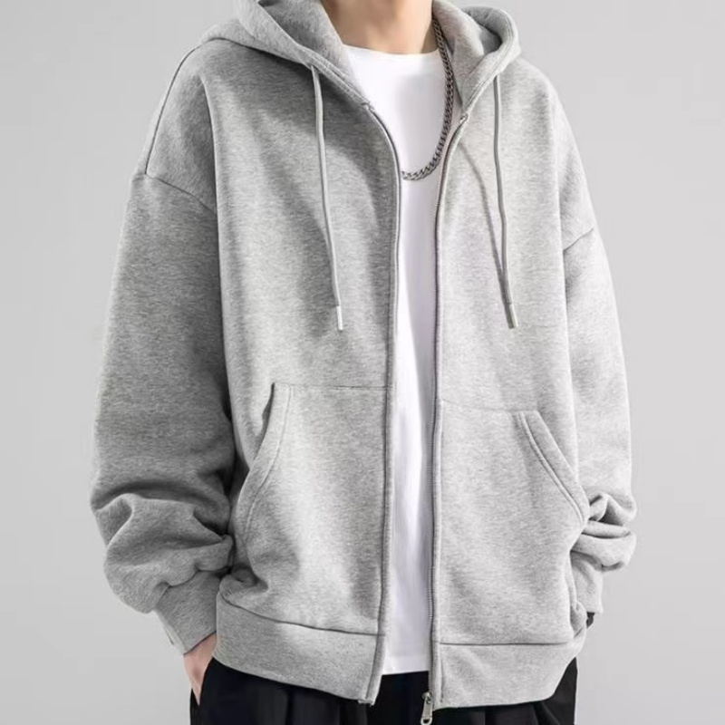Mens Fashion Zip Up Hoodies - Fashion Casual Black Gray Blue Zipper