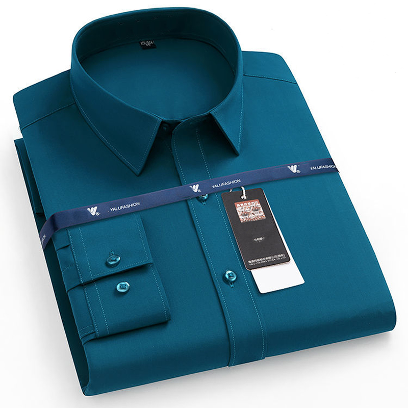 Dress Shirt Non-Iron - Stretch Long Sleeve Shirt for Men