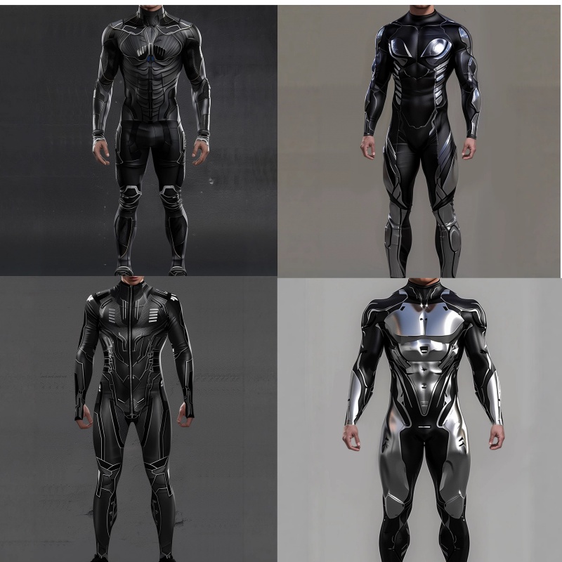 Mens Fashion Jumpsuit - Steampunk CyberPunk Futuristic Mechanical Armour Jumpsuit