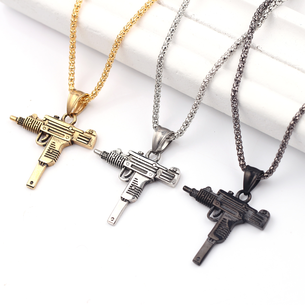 Punk Uzi Pistol Machine Gun Ne - Mens Fashion Show 评论和价格