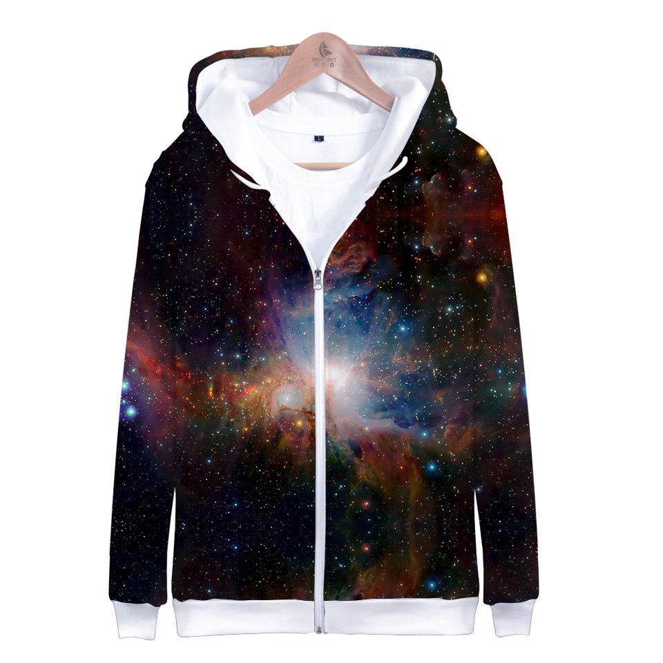 Coat Star Space Galaxy Hooded  - Mens Fashion Zip Up Hoodies 评论和价格
