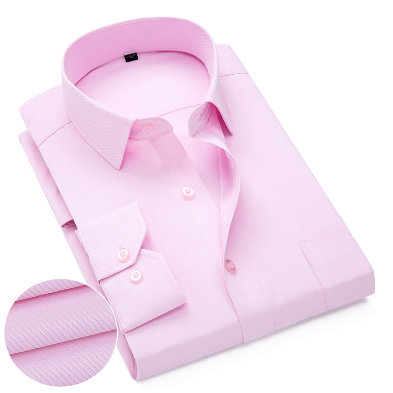 Pink White Blue Twill Men's Fo - Dress Shirt Non-Iron 评论和价格