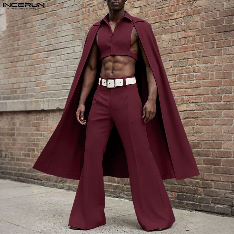 INCERUN Men Sets Solid Color L - Men'S Fashion 2026 评论和价格