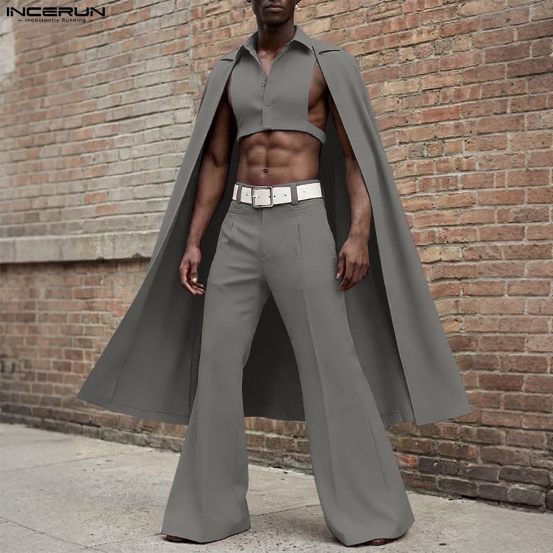INCERUN Men Sets Solid Color L - Men'S Fashion 2026 评论和价格