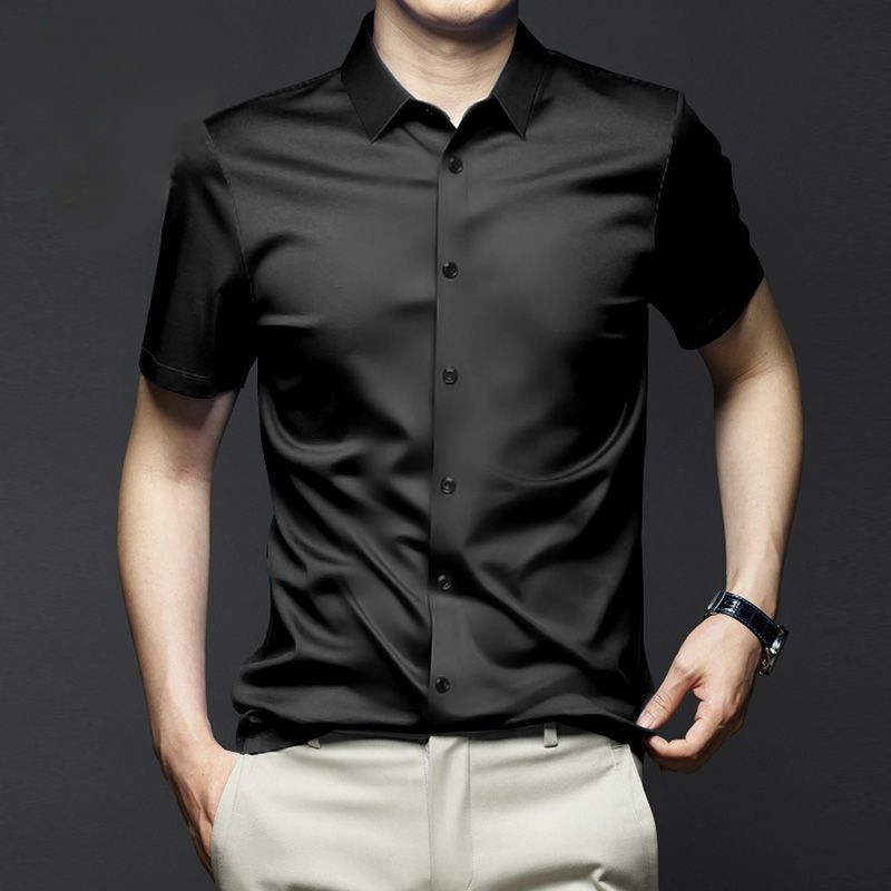 5XL Men's Dress Shirt Short Sl - Dress Shirt Non-Iron 评论和价格