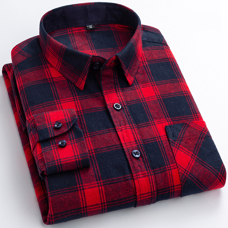 New Flannel Plaid Shirts For M - Dress Shirt Non-Iron 评论和价格