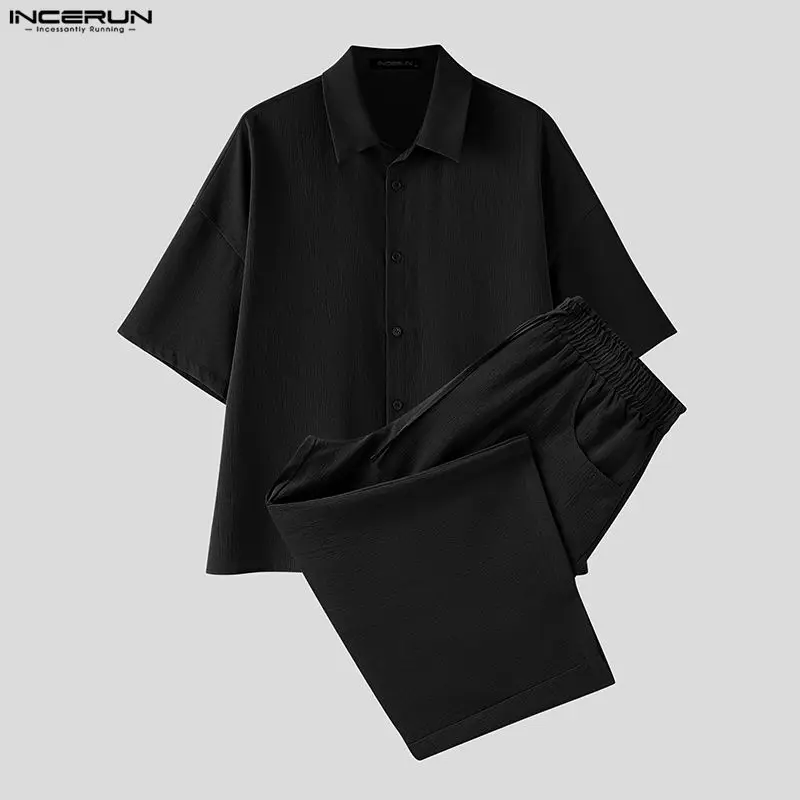 INCERUN Men's Sets Solid Lapel - Men'S Fashion 2026 评论和价格