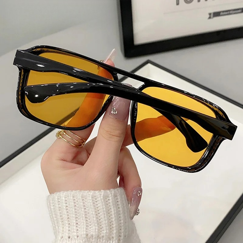Square Double Bridges Sunglass - Men'S Fashion Glasses 评论和价格