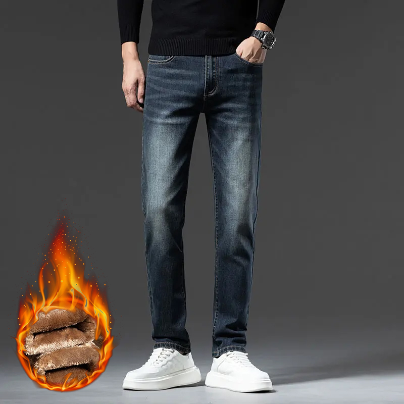 New Winter Men Fleece‑Lined Th - Men'S Fashion Nova Jeans 评论和价格
