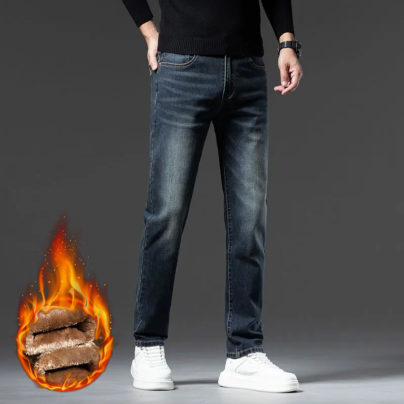 New Winter Men Fleece‑Lined Th - Men'S Fashion Nova Jeans 评论和价格