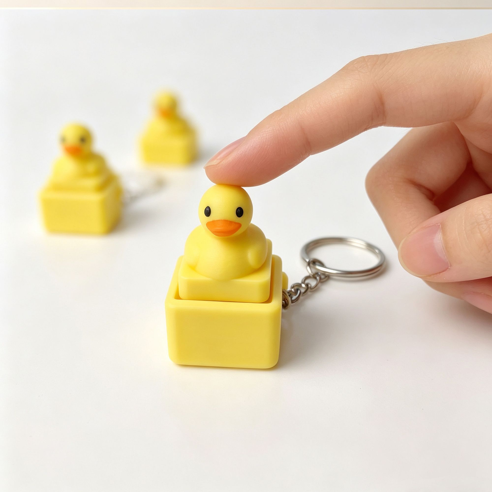 Cute Yellow Duck Press Keychai - Men Fashion Key 评论和价格
