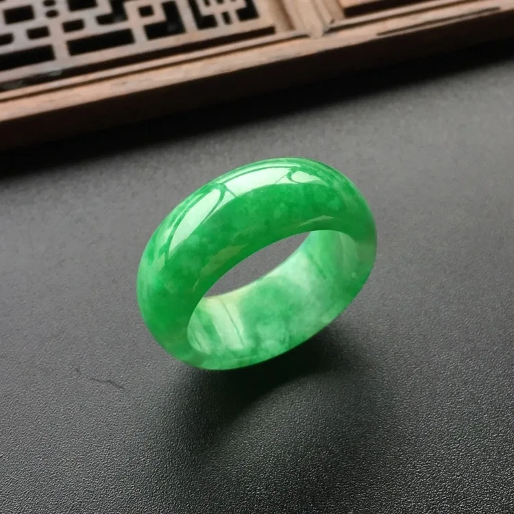 Natural Green Jade Ring Jadeit - Men'S Fashion Rings 评论和价格