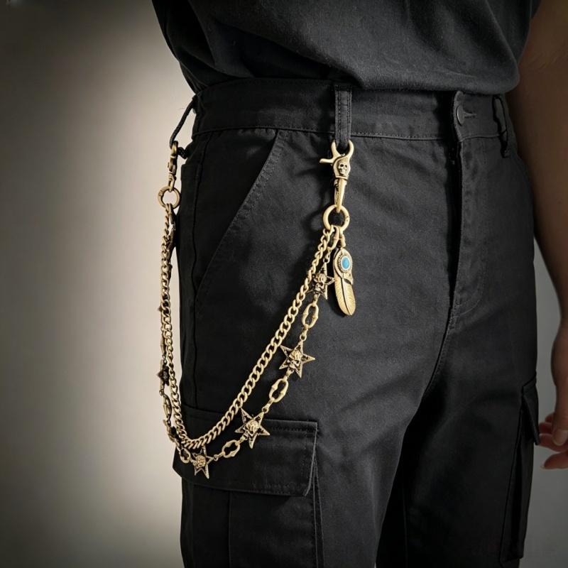 Hip Hop Punk Rock Metal Pants  - Men Fashion Key 评论和价格