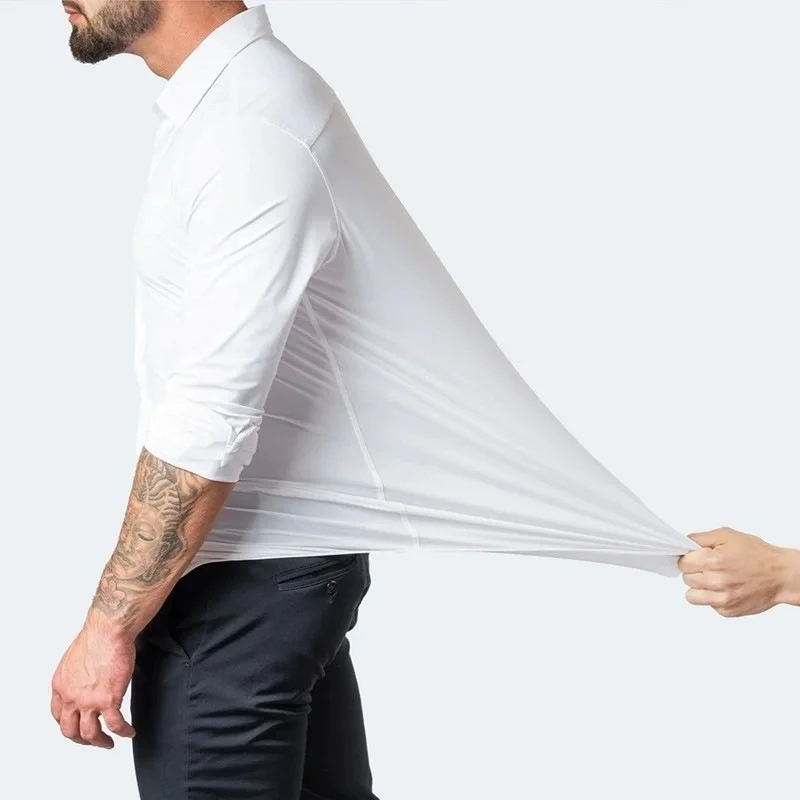 Mens 4 Way Stretch Wrinkle Fre - Dress Shirt Non-Iron 评论和价格