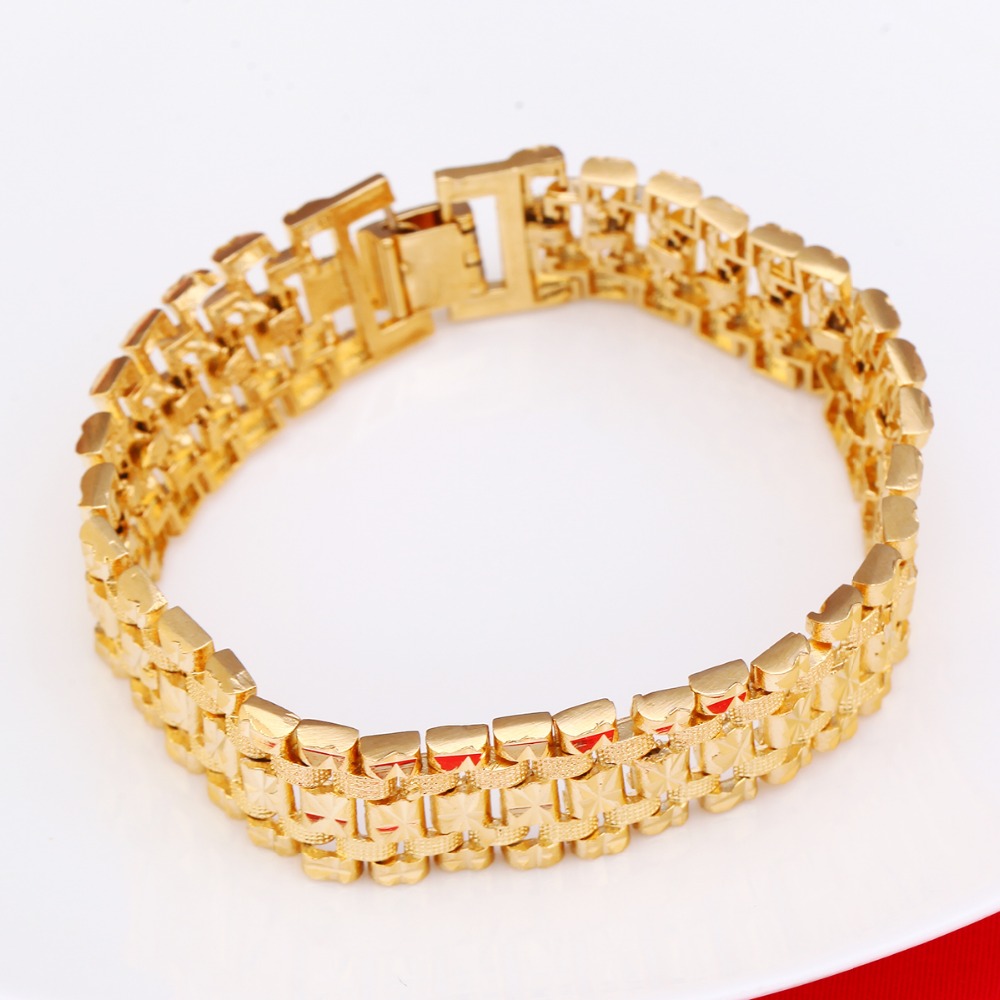Dubai Gold Bracelet Gold Color - Dubai Men'S Fashion 评论和价格