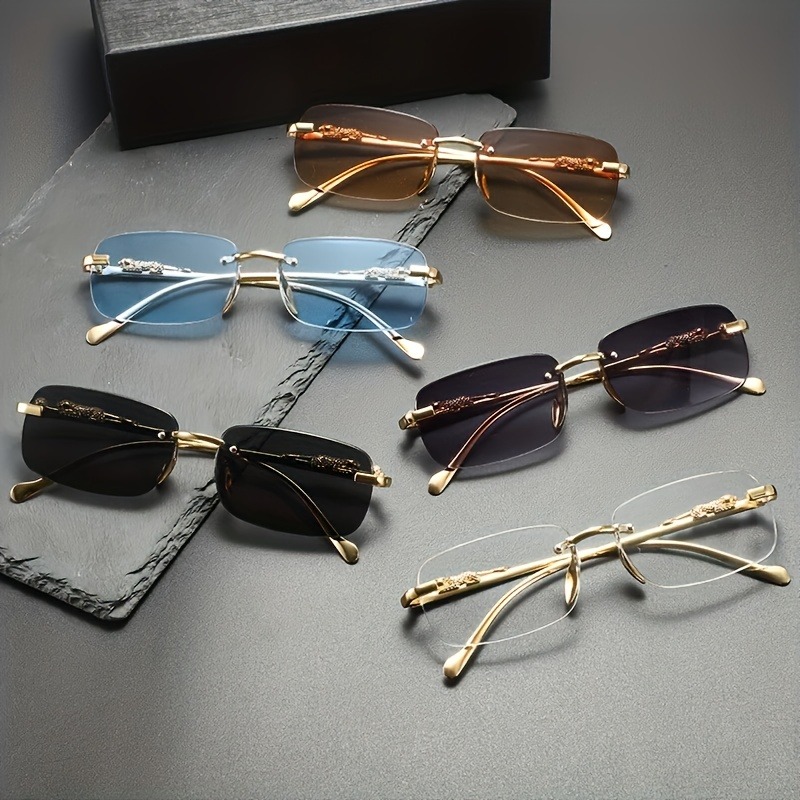 Fashion Rimless Metal Sunglass - Men'S Fashion Glasses 评论和价格