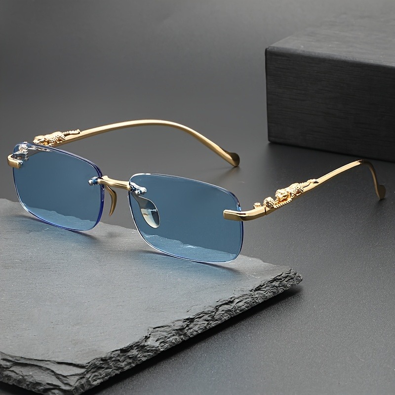 Fashion Rimless Metal Sunglass - Men'S Fashion Glasses 评论和价格