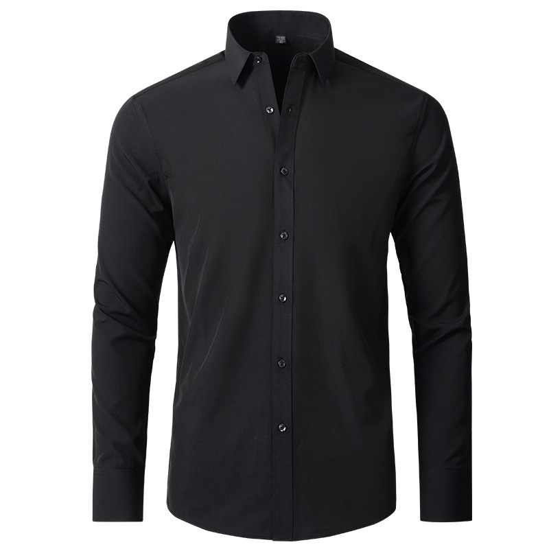 Slight Elasticity Men's Long-s - Dress Shirt Non-Iron 评论和价格