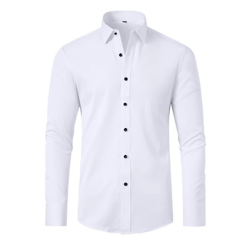 Slight Elasticity Men's Long-s - Dress Shirt Non-Iron 评论和价格