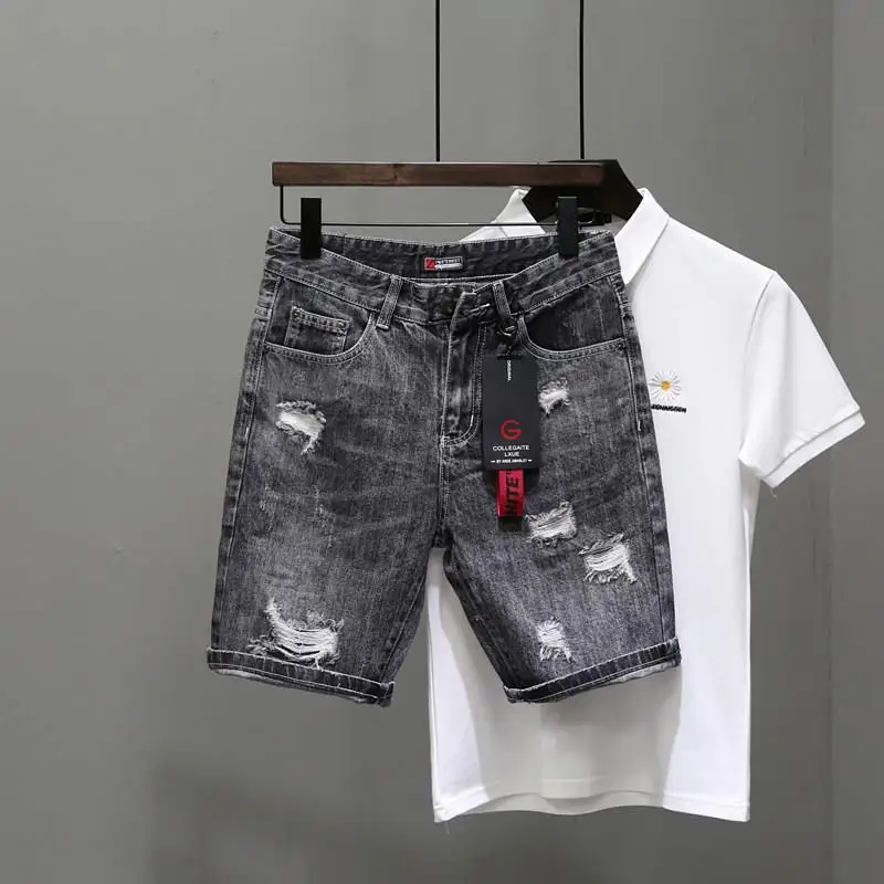 Men's Short Jeans Pants Black  - Men'S Fashion Trousers 评论和价格