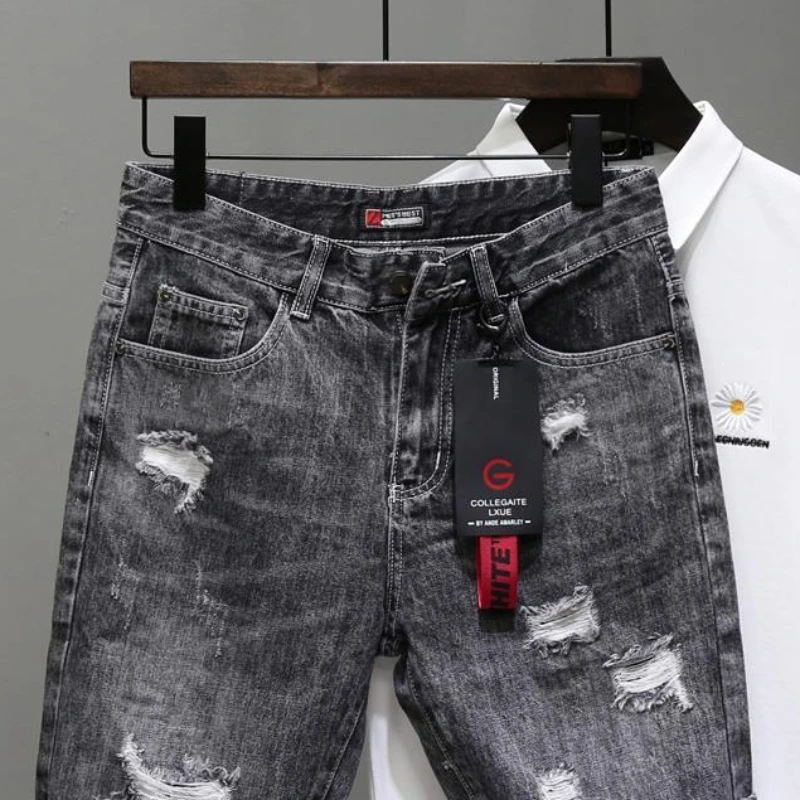 Men's Short Jeans Pants Black  - Men'S Fashion Trousers 评论和价格