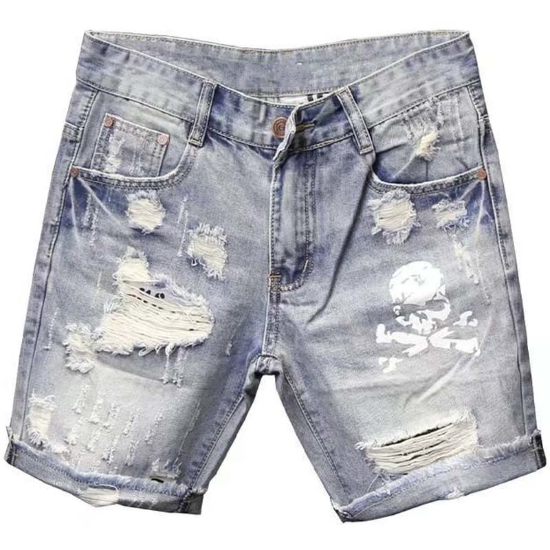 Summer Men's Worn Bead Hole Be - Men'S Fashion Trousers 评论和价格